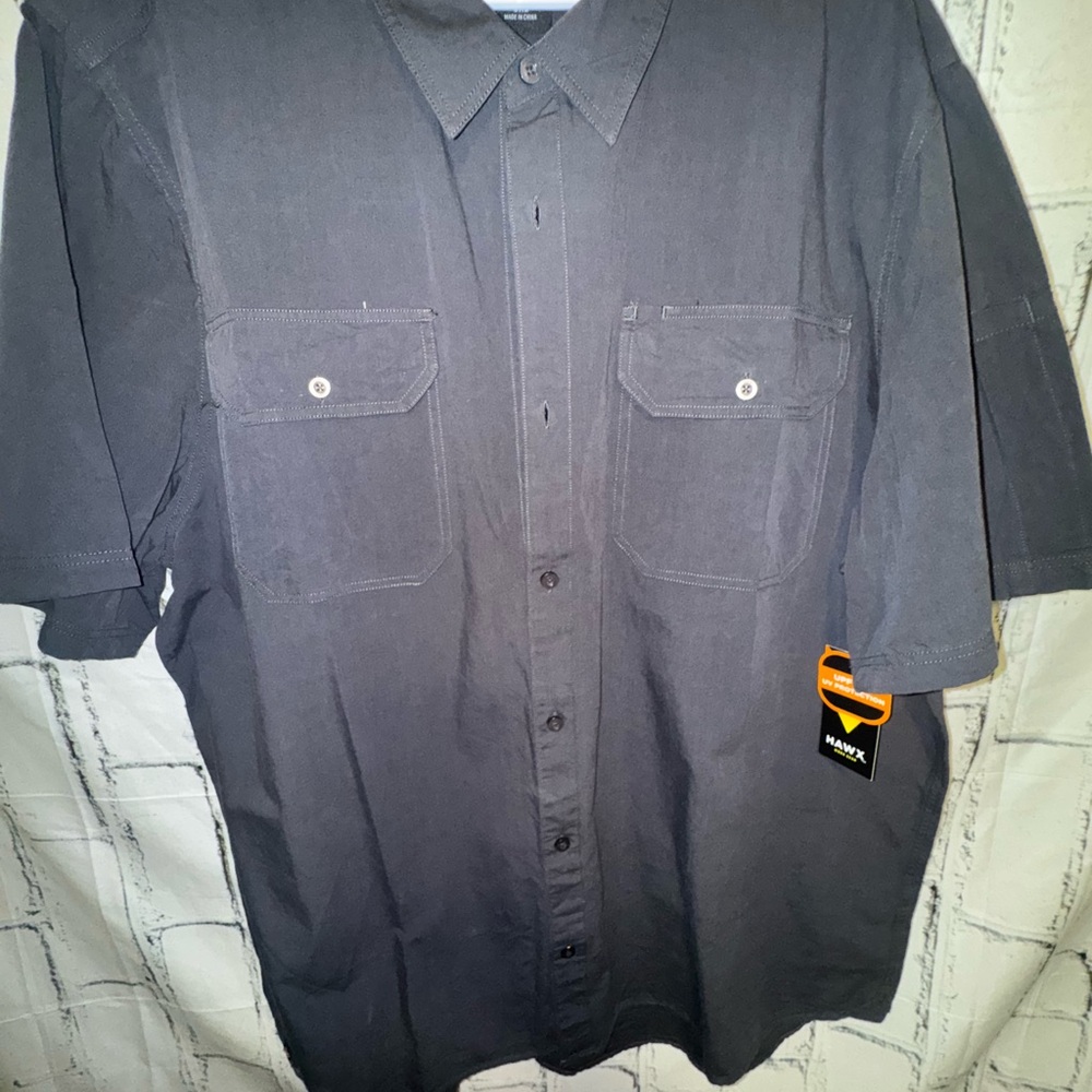 NWT HAWX Men's Black Short Sleeve Button Up Shirt